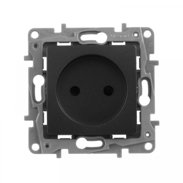 Розетка 1-м СП Etika 16А IP31 250В 2P без заземл. защ. шторки немецк. стандарт винтов. клеммы механизм антрацит IEK 672634 ТехноИмпульс