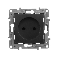 Розетка 1-м СП Etika 16А IP31 250В 2P без заземл. защ. шторки немецк. стандарт винтов. клеммы механизм антрацит IEK 672634 ТехноИмпульс