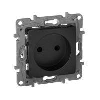 Розетка 1-м СП Etika 16А IP31 250В 2P без заземл. защ. шторки немецк. стандарт винтов. клеммы механизм антрацит IEK 672634 ТехноИмпульс