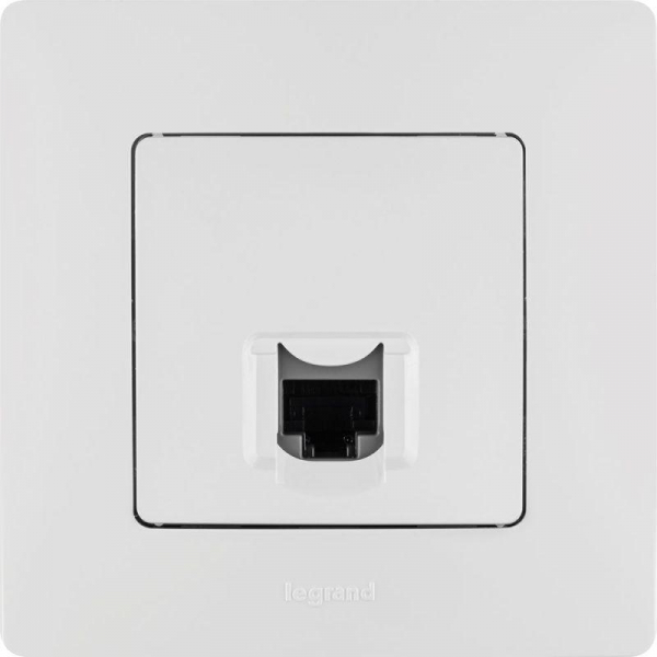 Розетка компьютерная 1-м СП Etika RJ45 кат.5E UTP механизм бел. IEK 672241 ТехноИмпульс