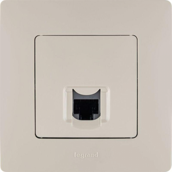 Розетка компьютерная 1-м СП Etika RJ45 кат.5E UTP механизм сл. кость IEK 672341 ТехноИмпульс