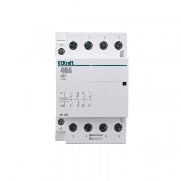 Контактор модульный МК-103 4НО 40А 230В DEKraft 18081DEK ТехноИмпульс