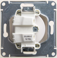 Розетка 1-м СП Glossa 16А IP20 250В без заземл. механизм перламутр. SE GSL000641 ТехноИмпульс