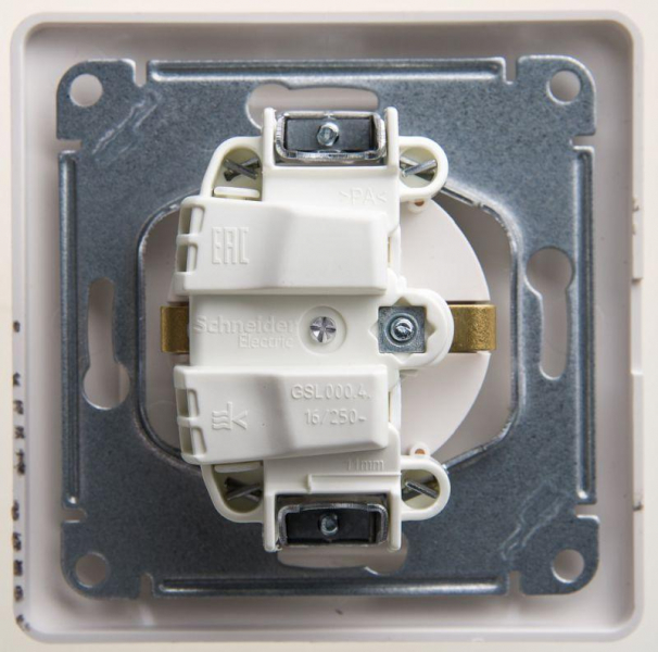 Розетка 1-м СП Glossa 16А IP20 с заземл. защ. шторки с крышкой в сборе перламутр. SE GSL000646 ТехноИмпульс