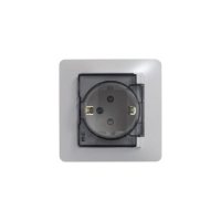 Розетка 1-м СП Glossa 16А IP44 с заземл. защ. шторки с крышкой в сборе перламутр. SE GSL000648 ТехноИмпульс