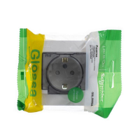 Розетка 1-м СП Glossa 16А IP44 с заземл. защ. шторки с крышкой в сборе перламутр. SE GSL000648 ТехноИмпульс