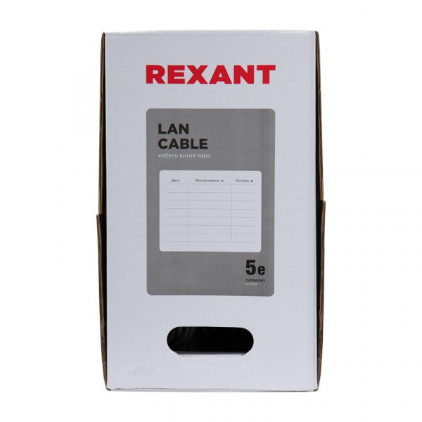 Кабель витая пара F/UTP 4х2х24AWG кат.5E solid CU PVC сер. (м) Rexant 01-0143 ТехноИмпульс