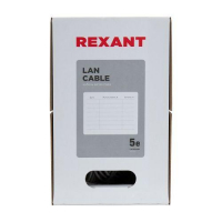 Кабель витая пара U/UTP кат.5E 4х2х24AWG solid CU PVC сер. (м) Rexant 01-0043 ТехноИмпульс