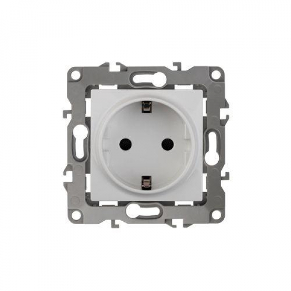 Розетка 1-м СП Эра12 12-2101-01 16А IP20 16AX 250В 2P+E Schuko механизм бел. Эра Б0014675 ТехноИмпульс