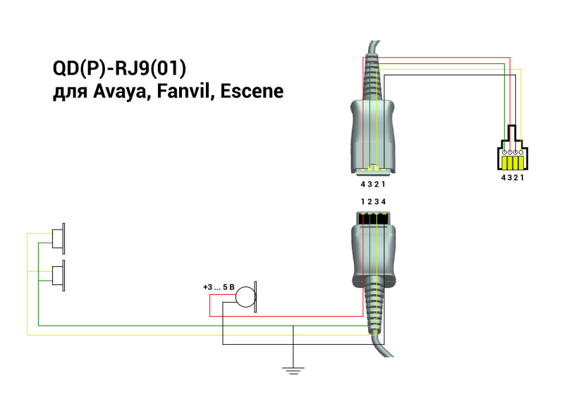 Шнур-переходник VT QD(P)-RJ9(01) ТехноИмпульс