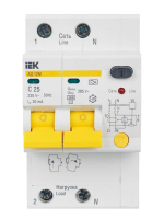 Выключатель автоматический дифференциального тока 2п C 25А 30мА тип A 4.5кА АД-12М KARAT IEK MAD12-2-025-C-030 ТехноИмпульс