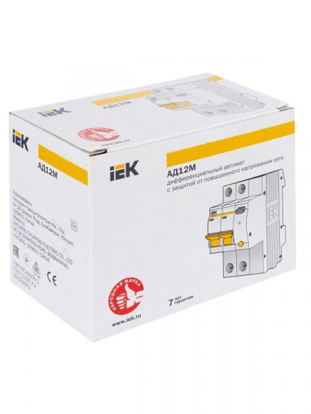 Выключатель автоматический дифференциального тока 2п C 32А 30мА тип A 4.5кА АД-12М KARAT IEK MAD12-2-032-C-030 ТехноИмпульс