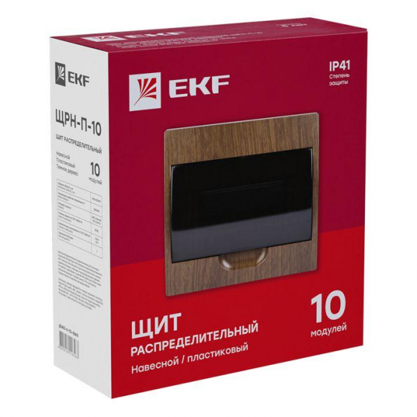 Щит ЩРН-П-10 IP41 темное дерево PROxima EKF pb40-n-10-dark ТехноИмпульс