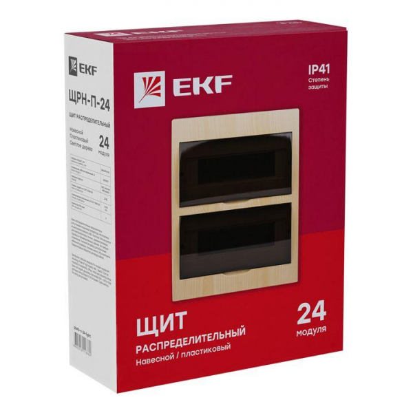 Щит ЩРН-П-24 IP41 светлое дерево PROxima EKF pb40-n-24-light ТехноИмпульс