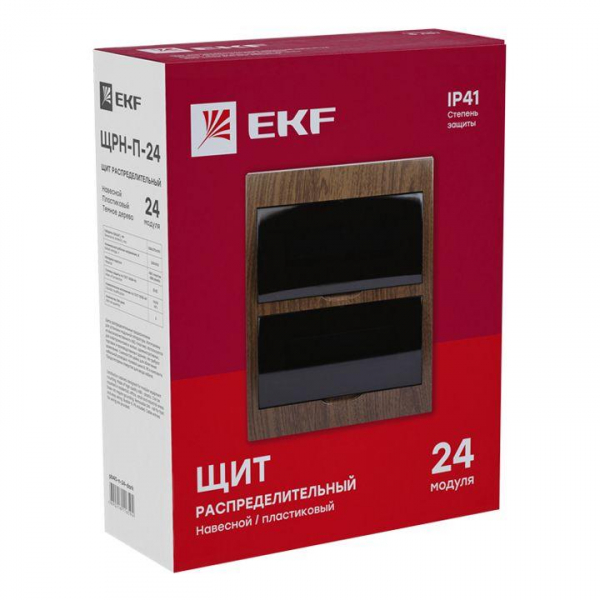 Щит ЩРН-П-24 IP41 темное дерево PROxima EKF pb40-n-24-dark ТехноИмпульс