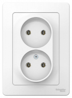 Розетка 2-м СП Blanca 16А IP20 250В без заземл. без защ. шторок бел. SE BLNRS000021 ТехноИмпульс