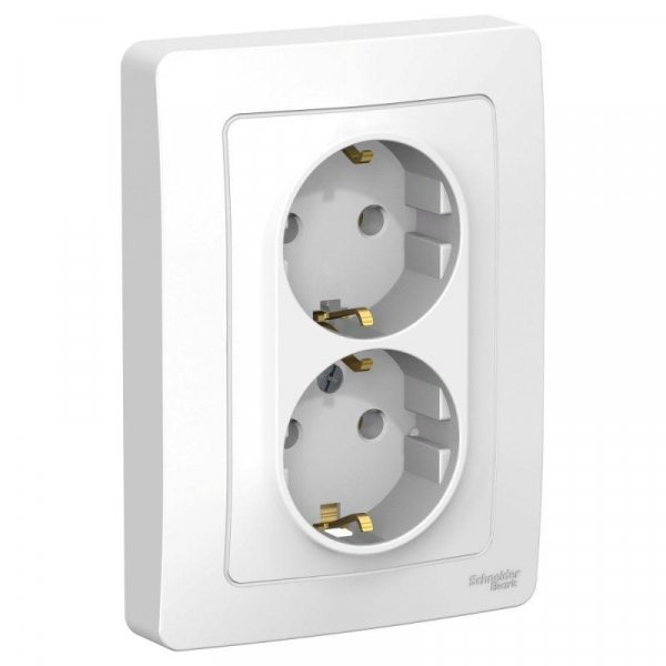 Розетка 2-м СП Blanca 16А IP20 250В с заземл. без защ. шторок бел. SE BLNRS001021 ТехноИмпульс