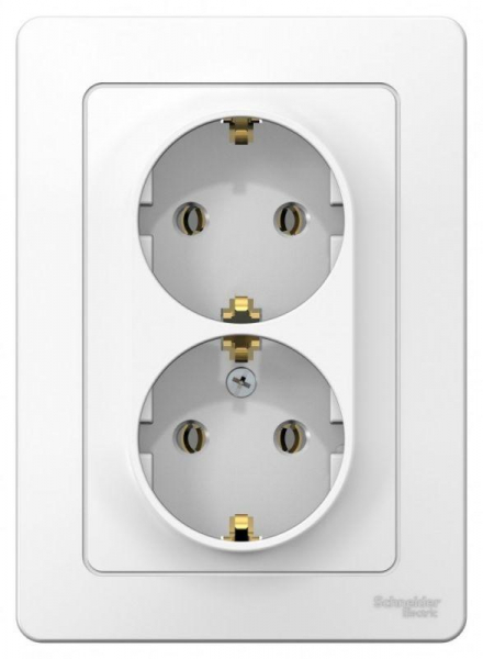 Розетка 2-м СП Blanca 16А IP20 250В с заземл. без защ. шторок бел. SE BLNRS001021 ТехноИмпульс