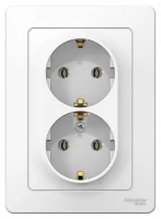Розетка 2-м СП Blanca 16А IP20 250В с заземл. без защ. шторок бел. SE BLNRS001021 ТехноИмпульс