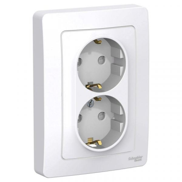 Розетка 2-м СП Blanca 16А IP20 250В с заземл. защ. шторки бел. SE BLNRS001121 ТехноИмпульс