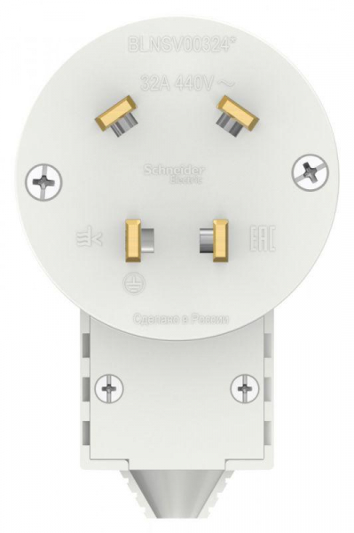 Вилка силовая СП Blanca 3P+E 32А 400В бел. SE BLNSV003241 ТехноИмпульс