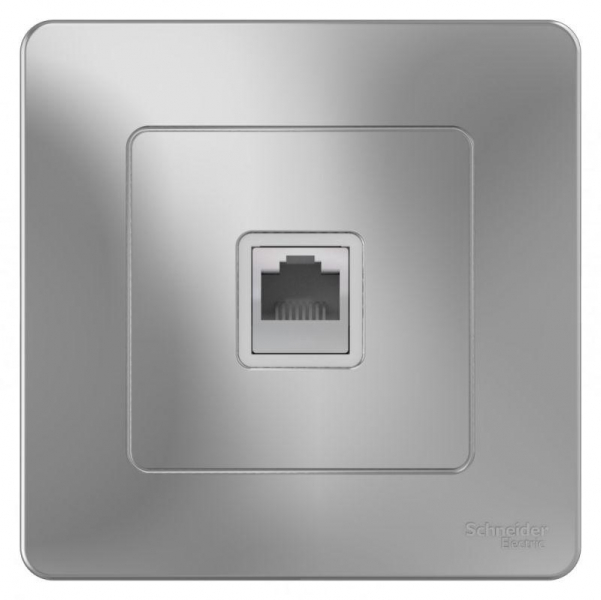 Розетка компьютерная 1-м СП Blanca RJ45 кат.5E алюм. SE BLNIS045003 ТехноИмпульс