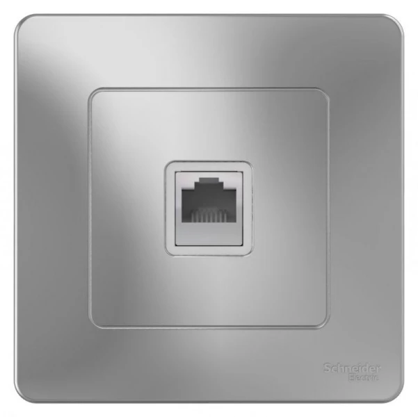 Розетка компьютерная 1-м СП Blanca RJ45 кат.5E алюм. SE BLNIS045003 ТехноИмпульс