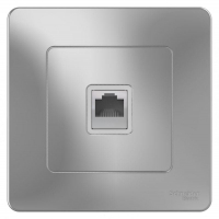 Розетка компьютерная 1-м СП Blanca RJ45 кат.5E алюм. SE BLNIS045003 ТехноИмпульс