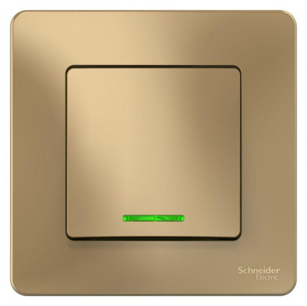 Выключатель 1-кл. СП Blanca 10А IP20 (сх. 1) 250В с подсветкой титан SE BLNVS010114 ТехноИмпульс