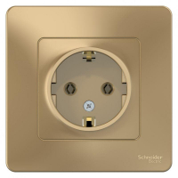 Розетка 1-м СП Blanca 16А IP20 250В с заземл. без защ. шторок титан SE BLNRS001014 ТехноИмпульс