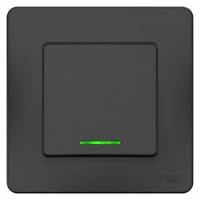 Выключатель 1-кл. СП Blanca 10А IP20 (сх. 1) 250В с подсветкой антрацит SE BLNVS010116 ТехноИмпульс