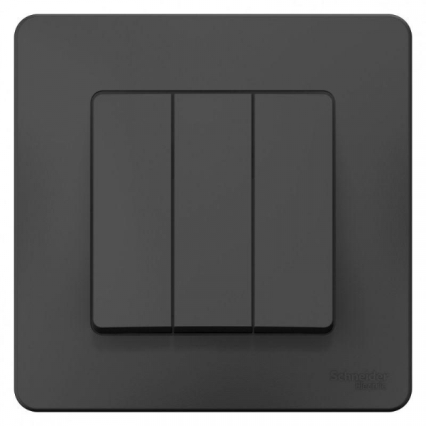 Выключатель 3-кл. СП Blanca 10А IP20 (сх. 1+1+1) 250В антрацит SE BLNVS100506 ТехноИмпульс