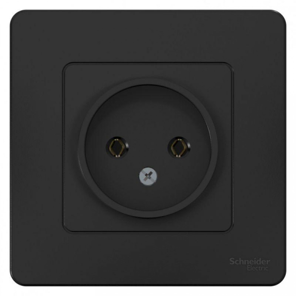 Розетка 1-м СП Blanca 16А IP20 250В без заземл. без защ. шторок антрацит SE BLNRS000016 ТехноИмпульс