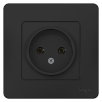 Розетка 1-м СП Blanca 16А IP20 250В без заземл. без защ. шторок антрацит SE BLNRS000016 ТехноИмпульс