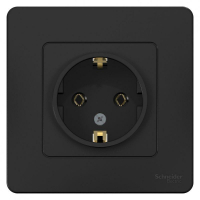 Розетка 1-м СП Blanca 16А IP20 250В с заземл. без защ. шторок антрацит SE BLNRS001016 ТехноИмпульс