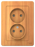 Розетка 2-м СП Blanca 16А IP20 250В без заземл. без защ. шторок ясень SE BLNRS000025 ТехноИмпульс