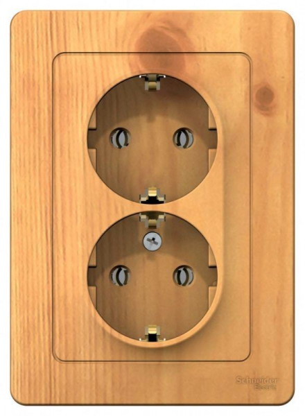 Розетка 2-м СП Blanca 16А IP20 250В с заземл. без защ. шторок ясень SE BLNRS001025 ТехноИмпульс