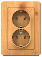 Розетка 2-м СП Blanca 16А IP20 250В с заземл. без защ. шторок ясень SE BLNRS001025 ТехноИмпульс