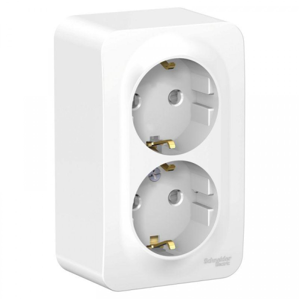 Розетка 2-м ОП Blanca 16А IP20 250В с заземл. защ. шторки бел. SE BLNRA011201 ТехноИмпульс