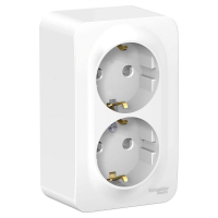 Розетка 2-м ОП Blanca 16А IP20 250В с заземл. защ. шторки бел. SE BLNRA011201 ТехноИмпульс