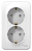 Розетка 2-м ОП Blanca 16А IP20 250В с заземл. защ. шторки бел. SE BLNRA011201 ТехноИмпульс