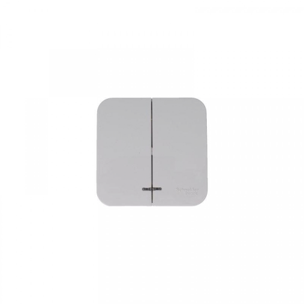 Выключатель 2-кл. ОП Blanca 10А IP20 (сх. 5) 250В с подсветкой с изолир. пластиной бел. SE BLNVA105111 ТехноИмпульс