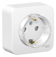 Розетка 1-м ОП Blanca 16А IP20 250В с заземл. защ. шторки с изолир. пластиной (компакт) бел. SE BLNRA111111 ТехноИмпульс