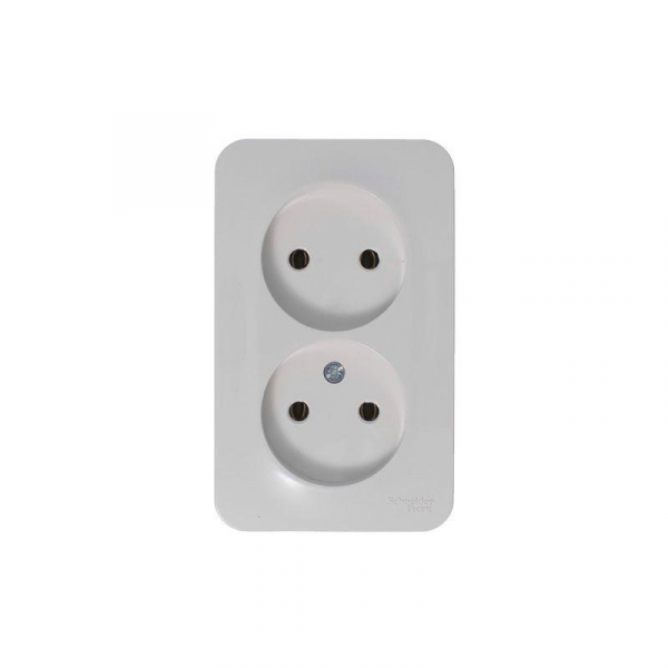 Розетка 2-м ОП Blanca 16А IP20 250В без заземл. без защ. шторок с изолир. пластиной бел. SE BLNRA000211 ТехноИмпульс