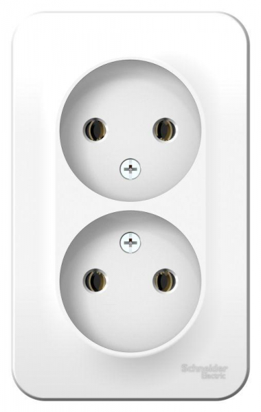 Розетка 2-м ОП Blanca 16А IP20 250В без заземл. без защ. шторок с изолир. пластиной бел. SE BLNRA000211 ТехноИмпульс