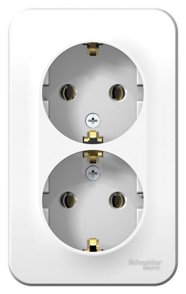 Розетка 2-м ОП Blanca 16А IP20 250В с заземл. без защ. шторок с изолир. пластиной бел. SE BLNRA010211 ТехноИмпульс