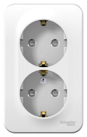 Розетка 2-м ОП Blanca 16А IP20 250В с заземл. защ. шторки с изолир. пластиной бел. SE BLNRA011211 ТехноИмпульс