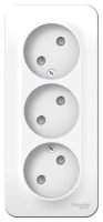 Розетка 3-м ОП Blanca 16А IP20 250В без заземл. защ. шторки с изолир. пластиной бел. SE BLNRA001311 ТехноИмпульс