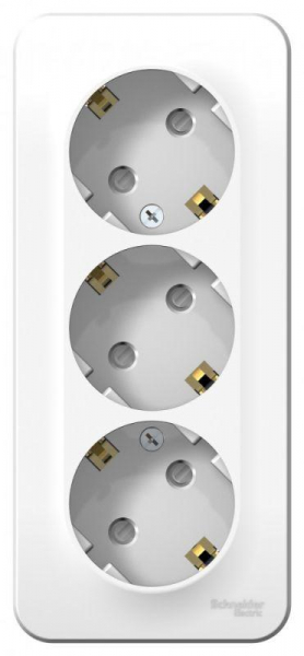 Розетка 3-м ОП Blanca 16А IP20 250В с заземл. защ. шторки с изолир. пластиной бел. SE BLNRA011311 ТехноИмпульс