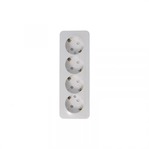 Розетка 4-м ОП Blanca 16А IP20 250В с заземл. защ. шторки с изолир. пластиной бел. SE BLNRA011411 ТехноИмпульс